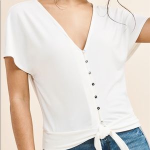 Flutter Sleeve Top with Front Tie